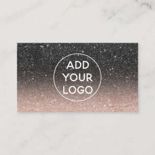 Matig zwart roos goud glitter chic ombre Logo Visitekaartje