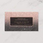 Matig zwart roos goud glitter chic ombre Logo Visitekaartje (Achterkant)
