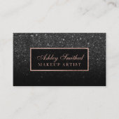 Matig zwart roos goudglitter make-up visitekaartje (Voorkant)