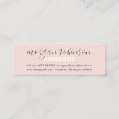 Matig zwart roze haar stylist script mini visitekaartje (Achterkant)