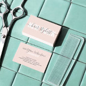 Matig zwart roze haar stylist script visitekaartje