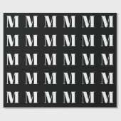 Matig zwart wit, aangepast initiaal monogram cadeaupapier (Vlak)