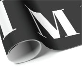 Matig zwart wit, aangepast initiaal monogram cadeaupapier (Rol Hoek)