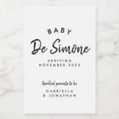 Matig zwart-wit aankondiging van zwangerschap voedselcontainer etiket (Enkel label)