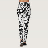 Matig zwart-wit abstract leggings (Achterkant)