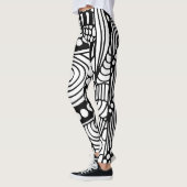 Matig zwart-wit abstract leggings (Links)