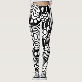 Matig zwart-wit abstract leggings