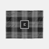 Matig zwart-wit buffelmonogram fleece deken (Voorkant (Horizontaal))