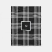 Matig zwart-wit buffelmonogram fleece deken (Voorkant)