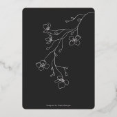 Matig zwart, wit en goud, brutaal huwelijksgoud folie uitnodiging (Achterkant)