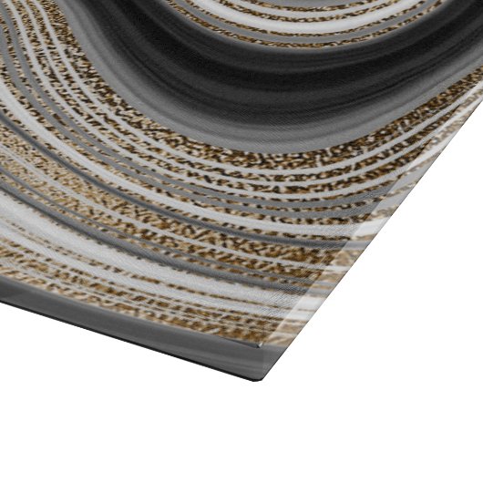 Matig zwart wit en goudvocht marmer snijplank (Hoek)