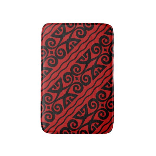 Matig zwart-wit en rood patroon badmat (Voorkant Verticaal)