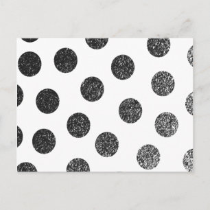 Matig zwart wit faux glitter polka punts patroon briefkaart