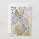 Matig zwart wit faux goud geometrisch kaart (Achterkant)