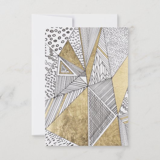 Matig zwart wit faux goud geometrisch kaart (Achterkant)