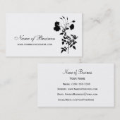 Matig zwart-wit flesje met elegant Roos Visitekaartje (Voorkant / Achterkant)