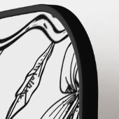 Matig zwart-wit Floral Monogram Pickleball Paddle (Links Detail)