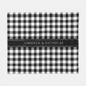 Matig zwart-wit geplakt fleece deken (Voorkant (Horizontaal))