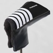 Matig zwart wit golfheadcover (3/4 voorkant)