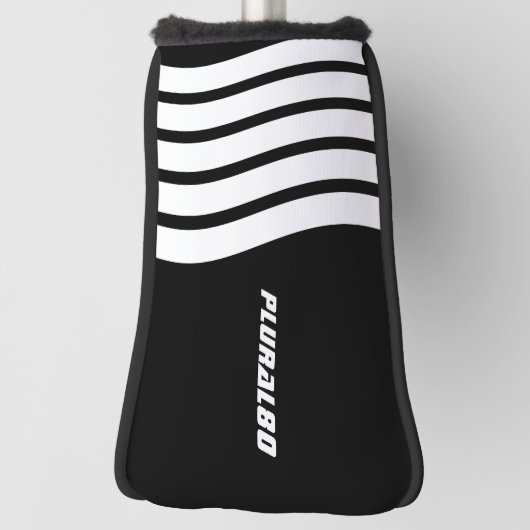 Matig zwart wit golfheadcover (Draai 90)