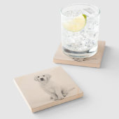 Matig zwart-wit gouden rector stenen onderzetter (Zijkant)