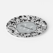 Matig zwart-wit, griezelig monogram met naam papieren bordje (Gekanteld)