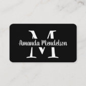 Matig zwart-wit initiaal visitekaartje (Voorkant)