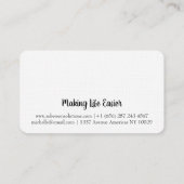 Matig zwart-wit initiaal visitekaartje (Achterkant)