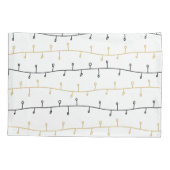 Matig zwart-wit kerstlamppatroon kussensloop (Achterkant)