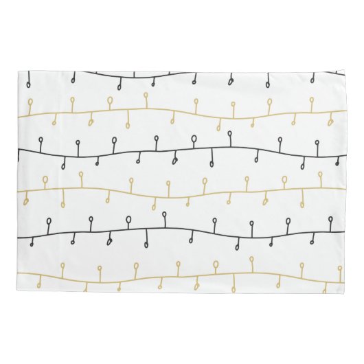 Matig zwart-wit kerstlamppatroon kussensloop (Achterkant)