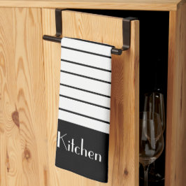 Matig zwart-wit keukenaccent theedoek