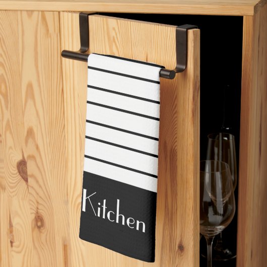 Matig zwart-wit keukenaccent theedoek (Derde Gevouwen)