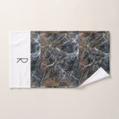 Matig zwart-wit monogram marmer Patroon Bad Handdoek (Handdoek)