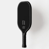 Matig zwart-wit monogram pickleball paddle (Links)