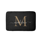 Matig zwart-wit monogram script legant badmat (Voorkant)