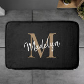 Matig zwart-wit monogram script legant badmat