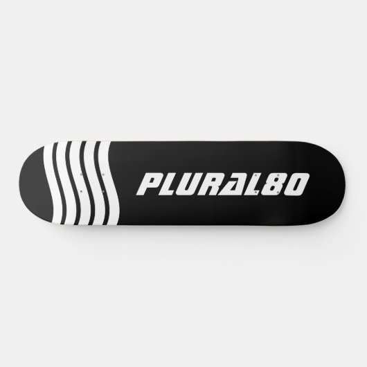 Matig zwart-wit monogrammen persoonlijk skateboard (Horizontaal)