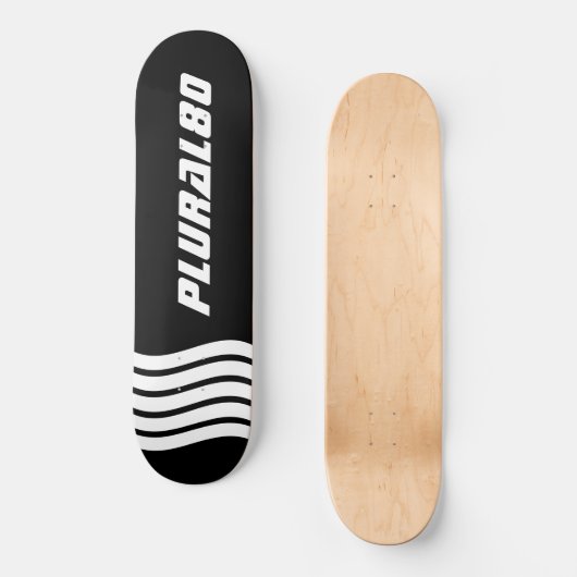 Matig zwart-wit monogrammen persoonlijk skateboard (Voorkant)