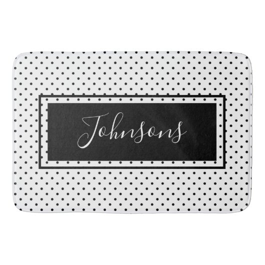 Matig zwart-wit pokadot badmat (Voorkant)