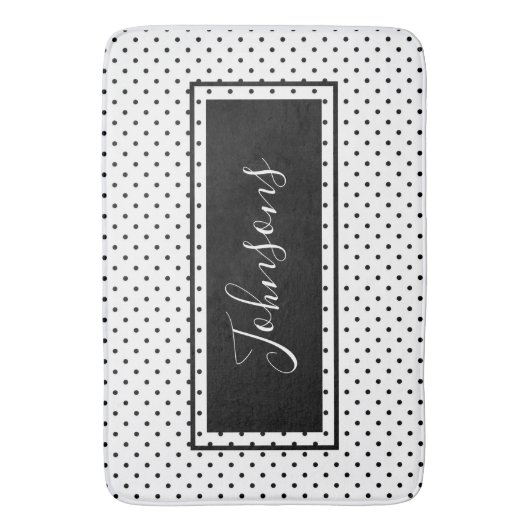 Matig zwart-wit pokadot  badmat (Voorkant Verticaal)