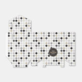 Matig zwart-wit-poolpunctiemonogram bedankdoosjes (Uitgevouwen)