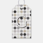 Matig zwart-wit-poolpunctiemonogram cadeaulabel (Voorkant)