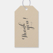 Matig zwart-wit-poolpunctiemonogram cadeaulabel (Achterkant)