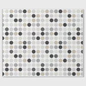Matig zwart-wit-poolpunctiemonogram cadeaupapier (Vlak)
