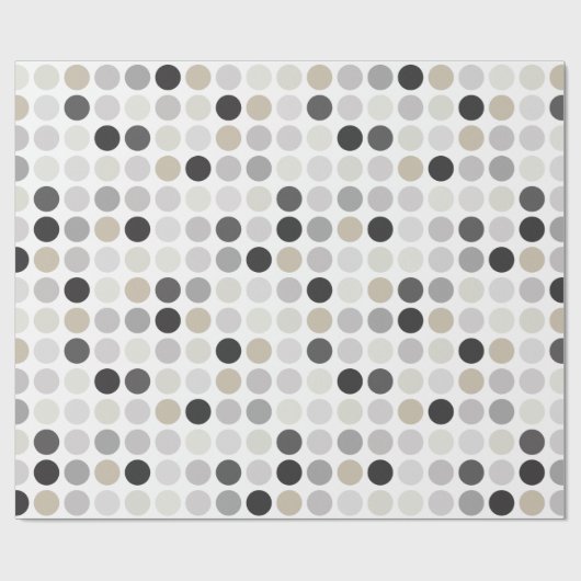 Matig zwart-wit-poolpunctiemonogram cadeaupapier (Vlak)