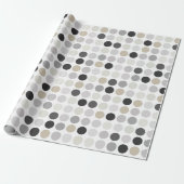 Matig zwart-wit-poolpunctiemonogram cadeaupapier (Uitgerold)