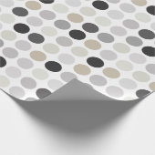 Matig zwart-wit-poolpunctiemonogram cadeaupapier (Hoek)