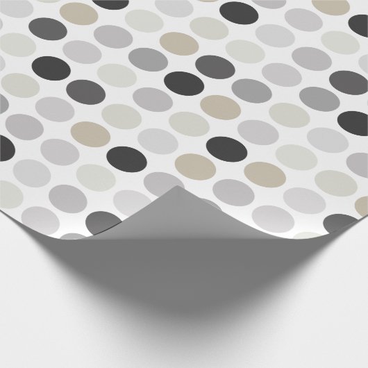 Matig zwart-wit-poolpunctiemonogram cadeaupapier (Hoek)