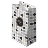 Matig zwart-wit-poolpunctiemonogram klein cadeauzakje (Voorkant Gekanteld)