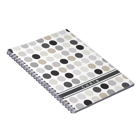 Matig zwart-wit-poolpunctiemonogram notitieboek (Rechterzijde)